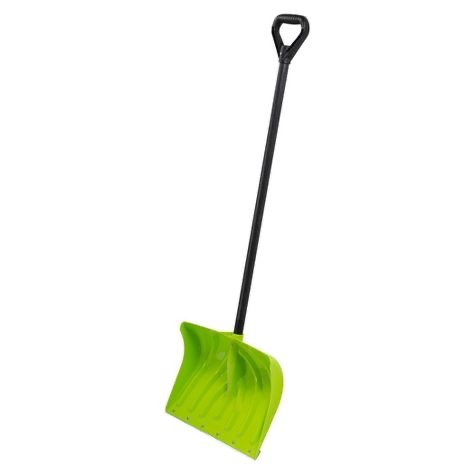 Suncast 18" Combo Shovel with Wear Strip Lime: Winter Shovel for All Ages, Extended Handle, 18" Blade, Vibrant Lime