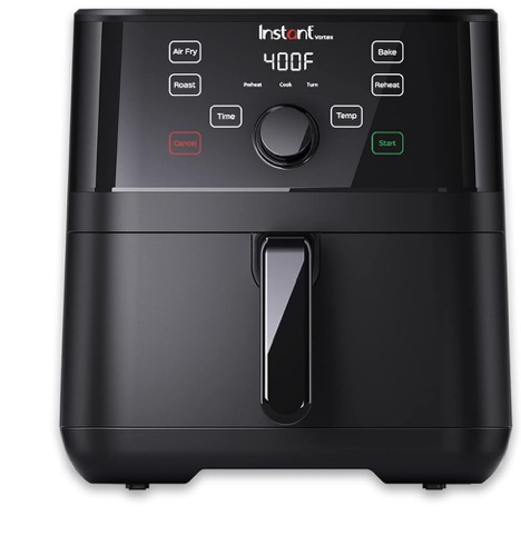 Instant Vortex 4QT Air Fryer with Accessories & Customizable Smart Cooking Programs, 4-in-1 Functions that Crisps, Roasts, Bakes and Reheats, 100+ In-App Recipes, from the Makers of Instant Pot, Black