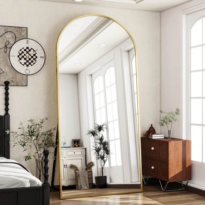 Oversized Full Length Mirror Arch Floor Mirror Wall Mirror Hanging Or Leaning Full Body Mirror With Stand