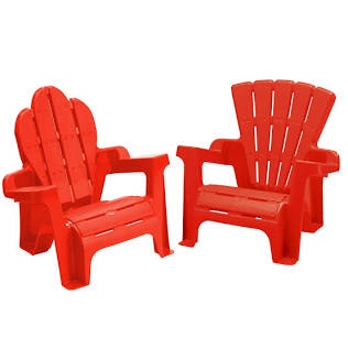 American Plastic Toys Kids' Adirondack (2-Pack, Red), Stackable, Outdoor, Beach, Lawn, Indoor, Lightweight, Portable, Wide Armrests, Comfortable Lounge Chairs for Children
