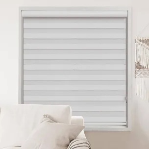 ShadesU Custom Size Zebra Shades Window Blind Privacy Light Filtering Shades (Non Cordless) (Maxium Height 72inch) (White Color)(Width 38 inch)