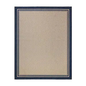Paseo Soroa Navy 94" x 120" Border Indoor/Outdoor Area Rug