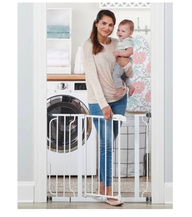 Regalo Easy Step 38.5-Inch Wide Walk Thru Baby Gate, Includes 6-Inch Extension Kit, Pressure Mount Kit, Wall Cups