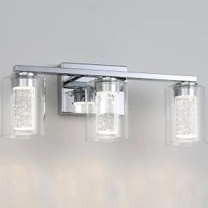 Kube WS-44522-CH LED 3 Light Bathroom Vanity & Wall Light 2700K in Chrome 22 W