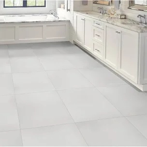 Domino White 24" X 24" polished porcelain wall and floor tiles 
