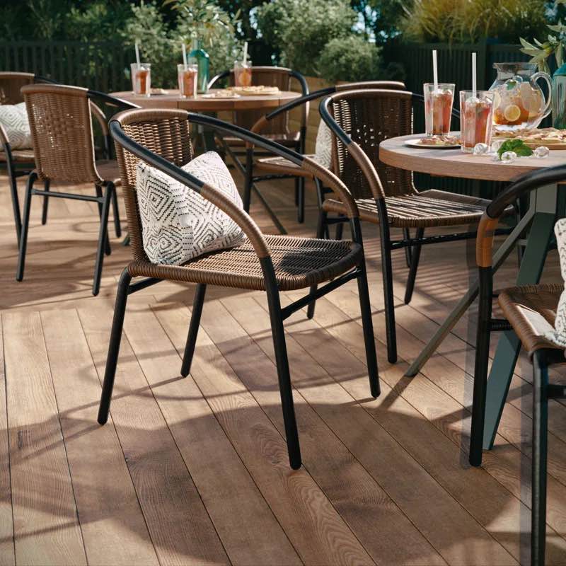 Arthor Rattan Indoor/Outdoor Stacking Restaurant Chairs by Flash Furniture (Set of 2)