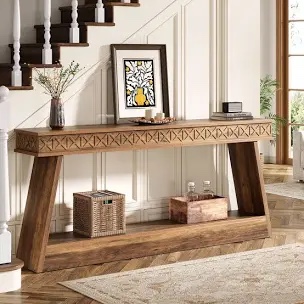 70.87" Console Table With Shelf 