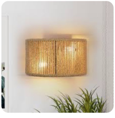 Thomes Metal Flush Mounted Sconce Boho Rattan Wall Sconces Rustio