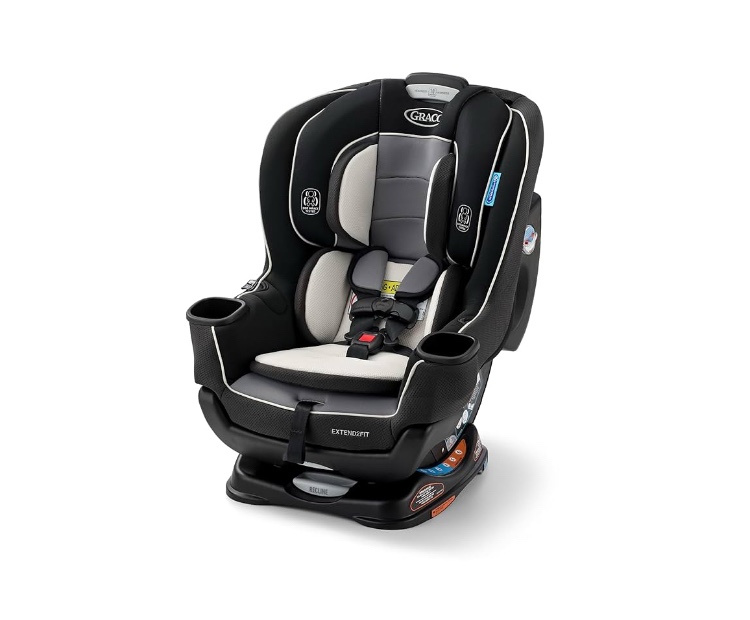 Graco Extend2Fit Convertible Baby Car Seat, Rear and Forward Facing, Adjustable Extension Panel for Extra Legroom, Gotham