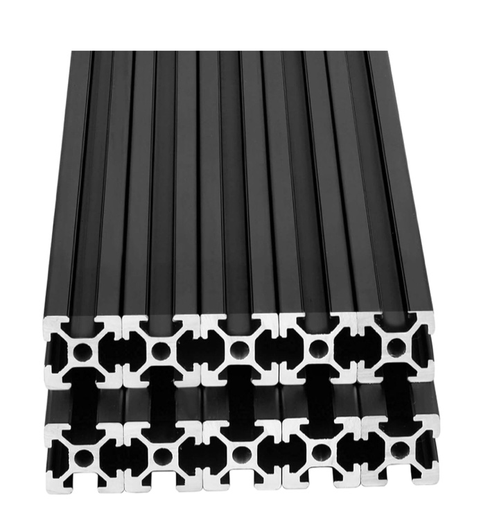 IXGNIJ 10pcs 48inch T Slot 2020 Aluminum Extrusion European Standard Anodized Linear Rail for 3D Printer Parts and CNC DIY 1220mm Black(48inch) 