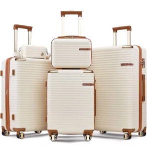 (Small suite case only)  Joyway Expandable Luggage Sets 5 Piece with TSA Lock, Lightweight Hard Shell Travel Suitcase Set with Spinner Wheels, White