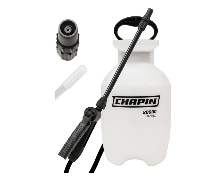 Chapin 20002 Made in USA 2 -Gallon Lawn and Garden Pump Pressured Sprayer, for Spraying Plants, Garden Watering, Lawns, Weeds and Pests, Translucent White