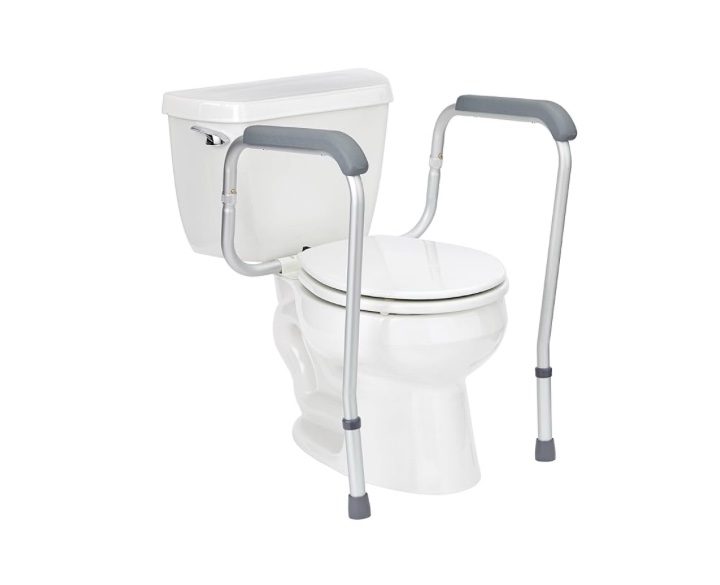 Medline Toilet Safety Rail For Seniors with Easy Installation, Height Adjustable Toilet Safety Frame, Bathroom Assist Rail with Armrests, Bathroom Safety, 250 lb. Weight Capacity