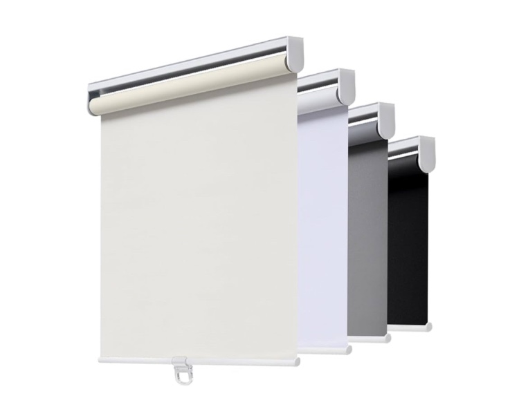 AOSKY Cordless Roller Shades Blackout Blinds for Windows Room Darkening Rolled Up Shades with Spring System, UV Protection Window Shades Door Blinds for Home and Office (34" W x 72" H, Ivory)