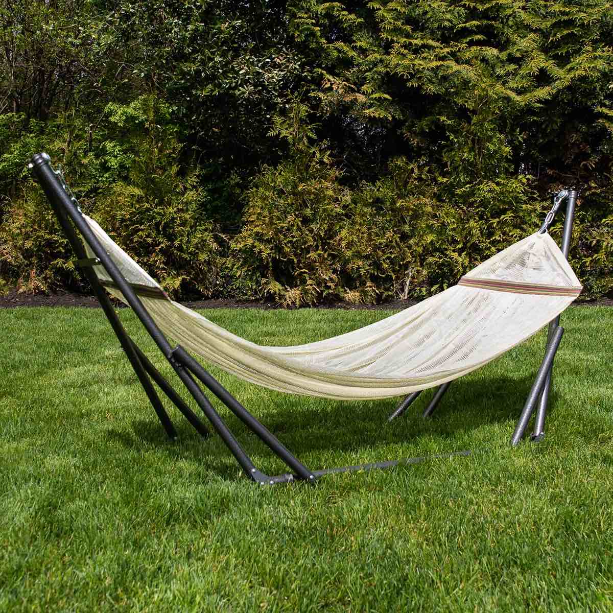 Govan Portable Camping Hammock with Stand - Ivory