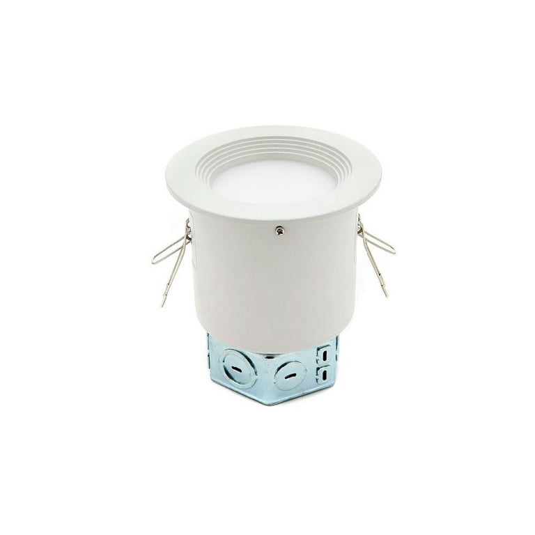 Electrix Essential 4" White Complete Fixture Fixed Flood 9.7w 741lm IC Rated DWL4FF9