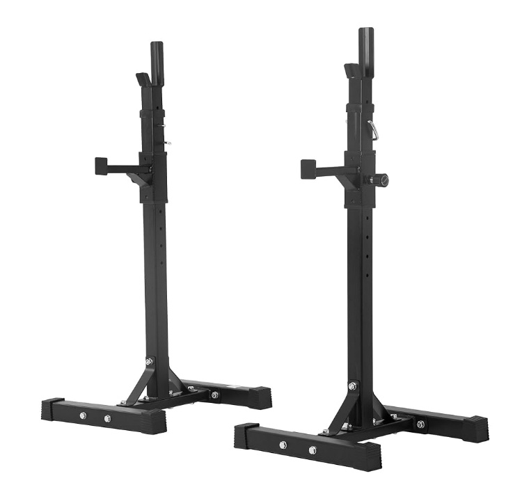 PayLessHere Squat Rack Adjustable Barbell Bench Press Stands 40"-66" Multi-Function Sturdy Steel Portable Barbell Rack for Home Gym Max Load 550lbs