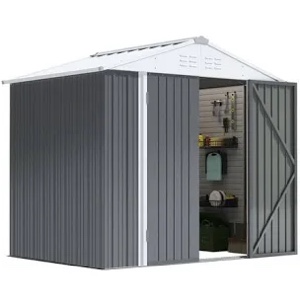 (Missing pieces) Devoko 6×8 ft.Patio Metal Shed, Lockable Garden Shed for Outdoor Backyard Patio Storage