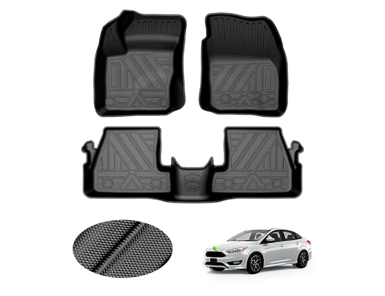 T TGBROS Custom Fit for Car Floor Mats  All-Weather Floor Mat Liners Front & Rear Row Full Set Liner Non-Slip TPE Odourless