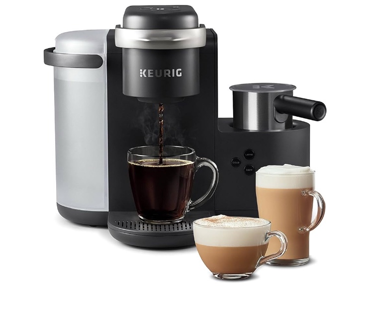 Keurig K-Cafe Single-Serve K-Cup Coffee Maker, Latte Maker and Cappuccino Maker, Comes with Dishwasher Safe Milk Frother, Coffee Shot Capability, Compatible with all Keurig K-Cup Pods, Dark Charcoal