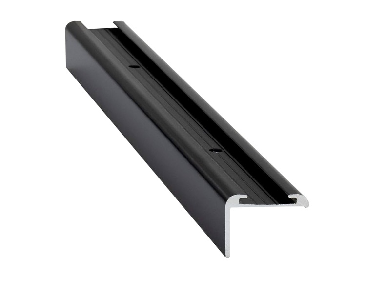 RecPro RV Insert Roof Trim with 3/4" Leg | Black or White Color Options | 92" Length | Aluminum | Made in The USA (2 Trim Pieces, Black)