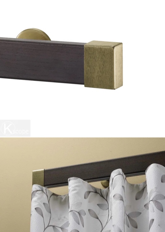 Ephrata Single wooden and bronze single curtain rod
