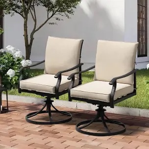 Swivel Patio Armchair with Cushion