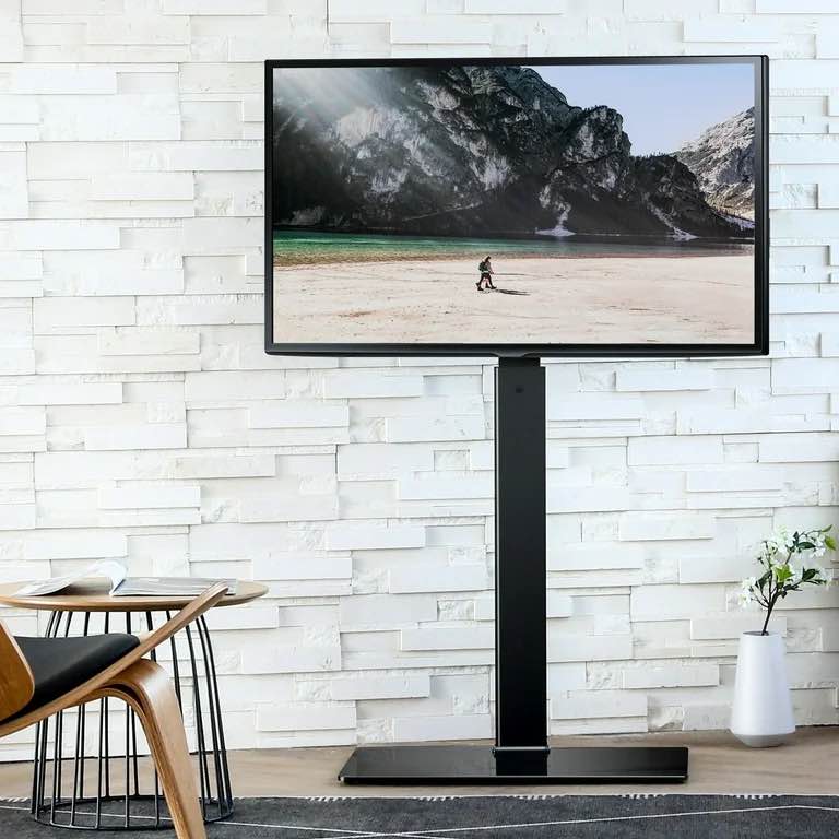 FITUEYES Floor TV Stand with Swivel Mount for up to 55 inch Samsung Vizio TCL LED LCD Flat Screen TVs TT106001MB