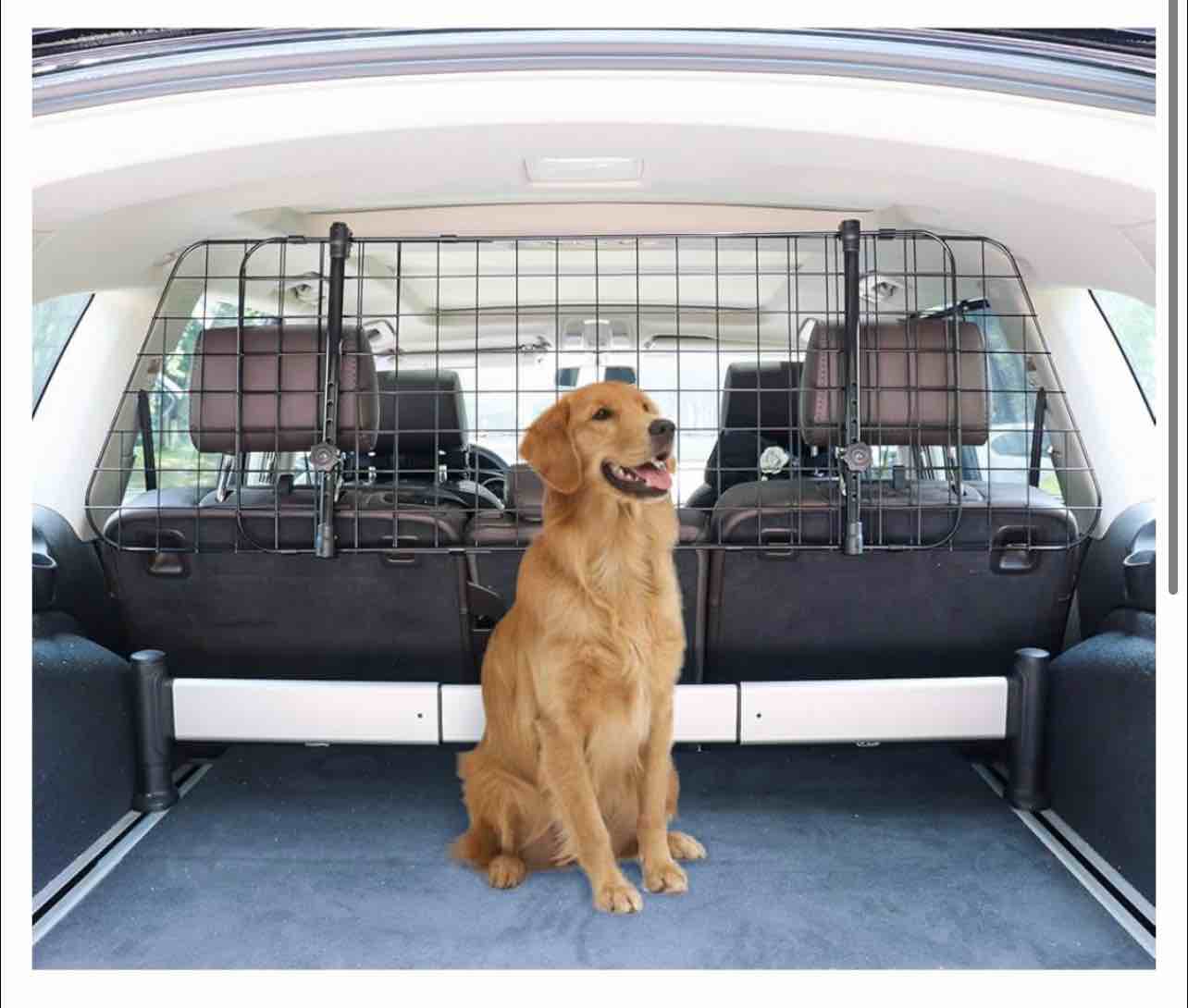 Basics Adjustable Dog Car Barrier - 16-Inch  Black