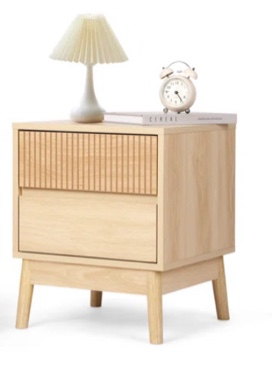 George Oliver Grooved Wooden Nightstand 19.5x15.5