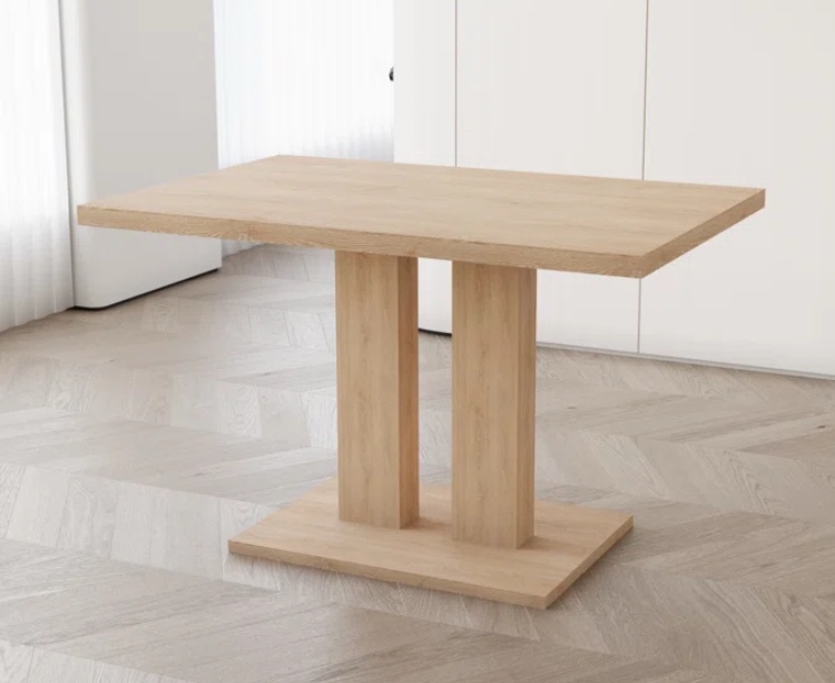 Mekeshia Double Pillar Rectangular Dining Table