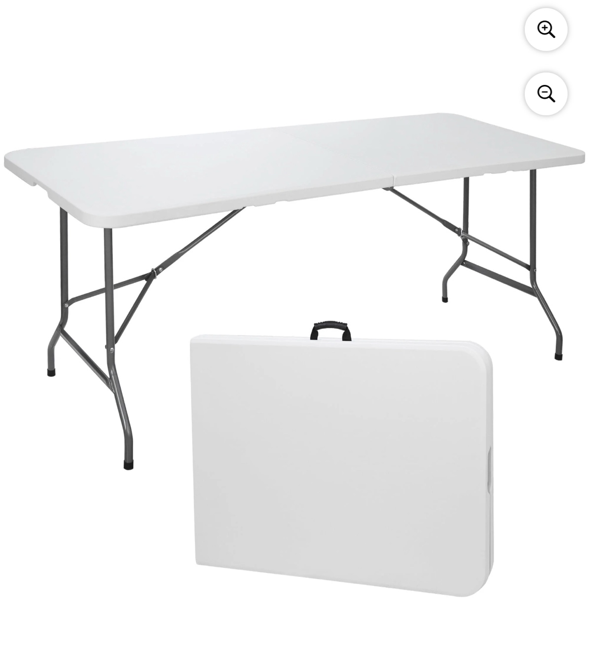 HomGarden 6FT x 2.3FT Portable Folding Picnic Table Outdoor Plastic Camping Card Table W/Handle
