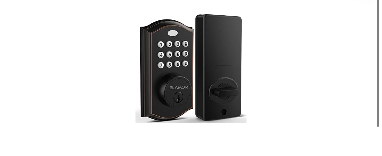 Keyless Entry Door Lock - Electronic Door Lock with Keypad, Smart Deadbolt Lock with Auto Lock, Security Waterproof Smart Lock, Easy to Install, Ideal for Front Door, Home Use, Apartment - ELAMOR M19