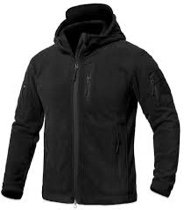 CARWORNIC Men's Military Tactical Fleece Jacket Warm Multi-Pockets Outdoor Hooded Coat