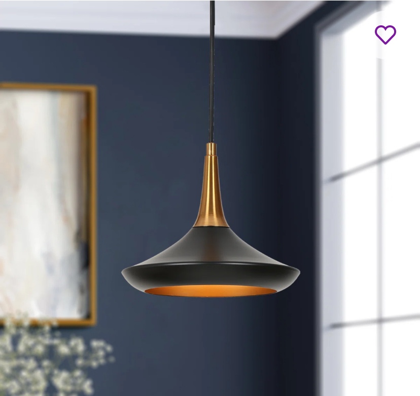 Justyce 1 - Light Small Black/Brass Pendant