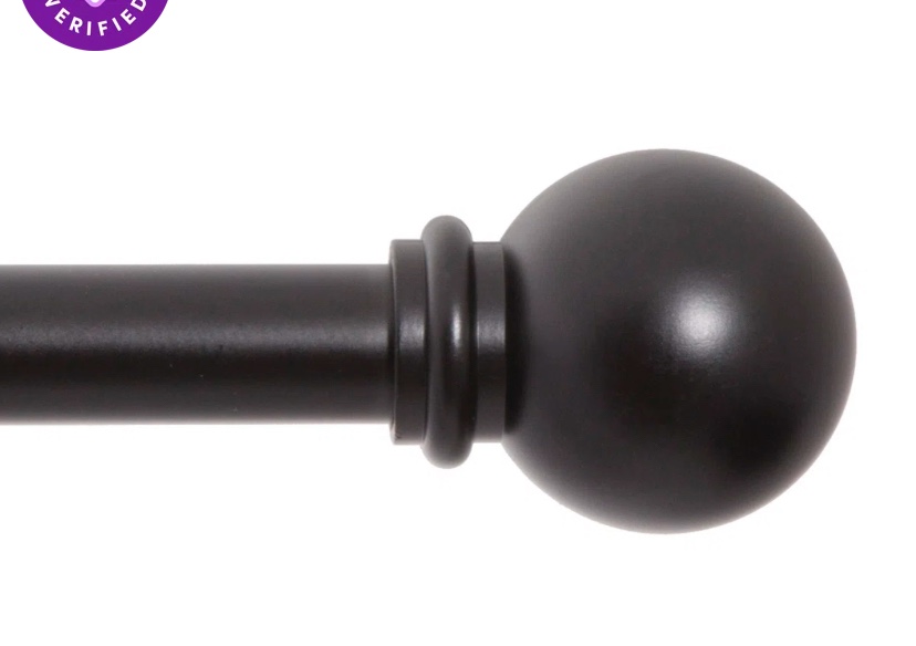 Wayfair Basics Ball End Single Curtain Rod, 28-48" or 48-86" Adjustable Length, 5/8" Dia. Steel