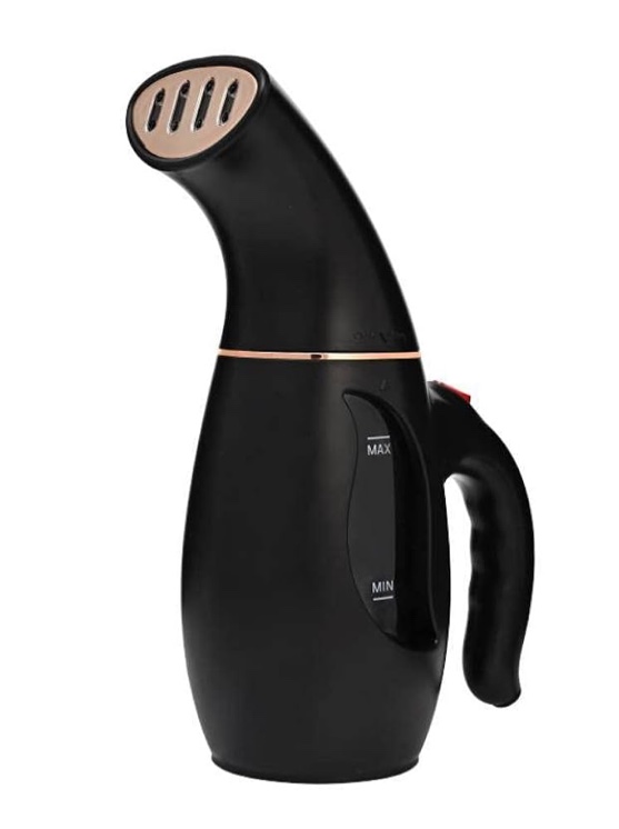 portable handheld clothes steam iron- fast heating in 30-60 seconds - ideal for home and travel (black) - versatile with traveling storage bag -quickly removes wrinkles, alc500, 8.2 x 5.9 x 3.3