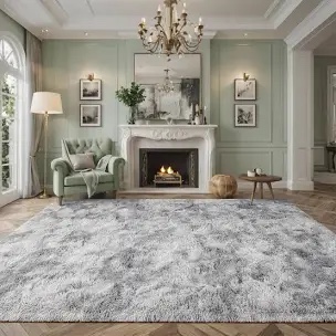6X8 Antonije Tie Dye Shag Area Rug in Gray
