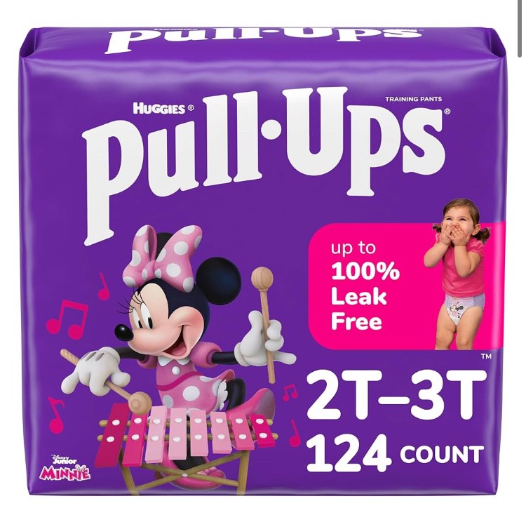 Pull-Ups Girls' Potty Training Pants, Size 2T-3T Training Underwear (16-34 lbs), 124 Count (4 packs of 31) Amazon's