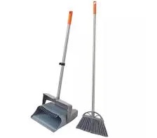 8pk floor broom with clip-on dust pan set - made by design™