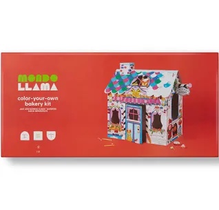 Christmas Craft Color-Your-Own Bakery Fort - Mondo Llama™: DIY Art Kit, Cardboard Panels, Ages 6+, 40.5" H x 47.3" D x 55.5" W