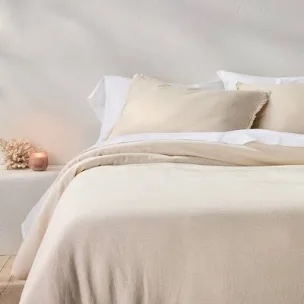 Full/Queen Natural Color Heavyweight Linen Blend Comforter