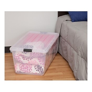 IRIS 91 Qt. Storage Box, Clear (CB-80). 2 Pack