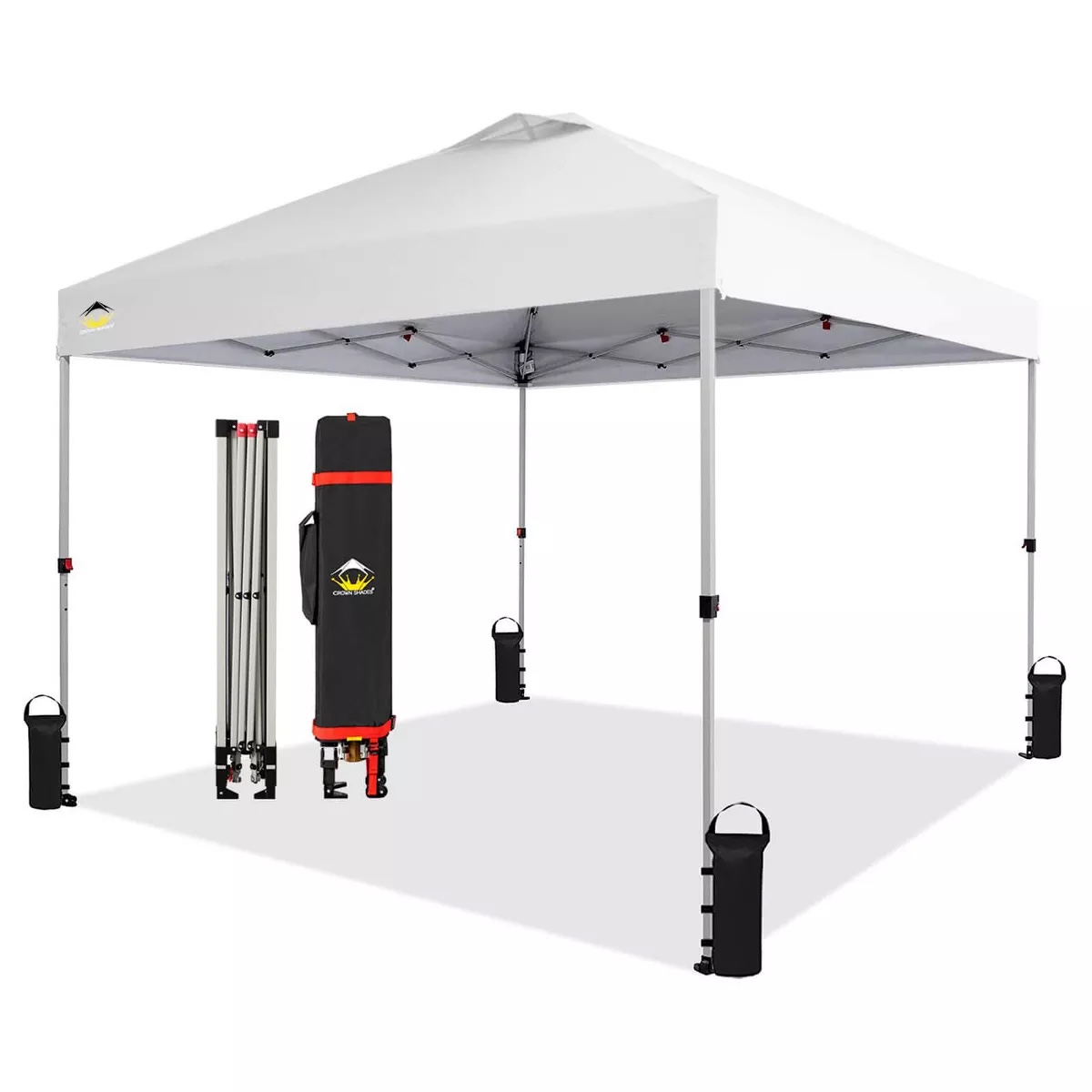 10x10 Recreational Centerlok Canopy - Sto 'N Go, Silver Coated, 150D - RM100H White