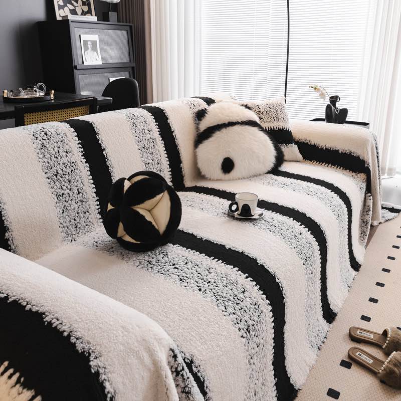 Brushed Cotton Sofa Slipcover With Non-Slip Back
