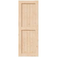 EaseLife 32in x 84in Sliding Barn Wood Door,Interior Doors,DIY Assemblely,Solid Natural Spruce Panelled Slab,Easy Install,Apply to Rooms & Storage Closet,K-Frame