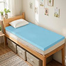 symax 4 inch memory foam mattress topper twin mattress topper for bed dorm rv camper soft pressure relief high density cooling gel foam mattress topper pad certipur certified twin blue