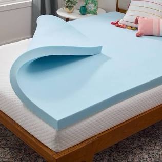 LINENSPA Memory Foam Mattress Topper - 3 Inch Gel Infused Memory Foam - Plush Feel - Cooling and Pressure Relieving - CertiPUR Certified - Dorm Room Essentials - Twin XL Size