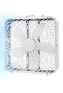 Comfort Zone Box Fan with Carry Handle, 20 inch, 3 Speed Full-Force Air Circulation with Air Conditioner, Floor Fan, Bedroom Fan, Airflow 15.03 ft/sec, Ideal for Home, Bedroom & Office, CZ200A