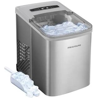 Frigidaire, 26 Lbs Portable Compact Icemaker, Ice Making Machine, Black, White, Medium